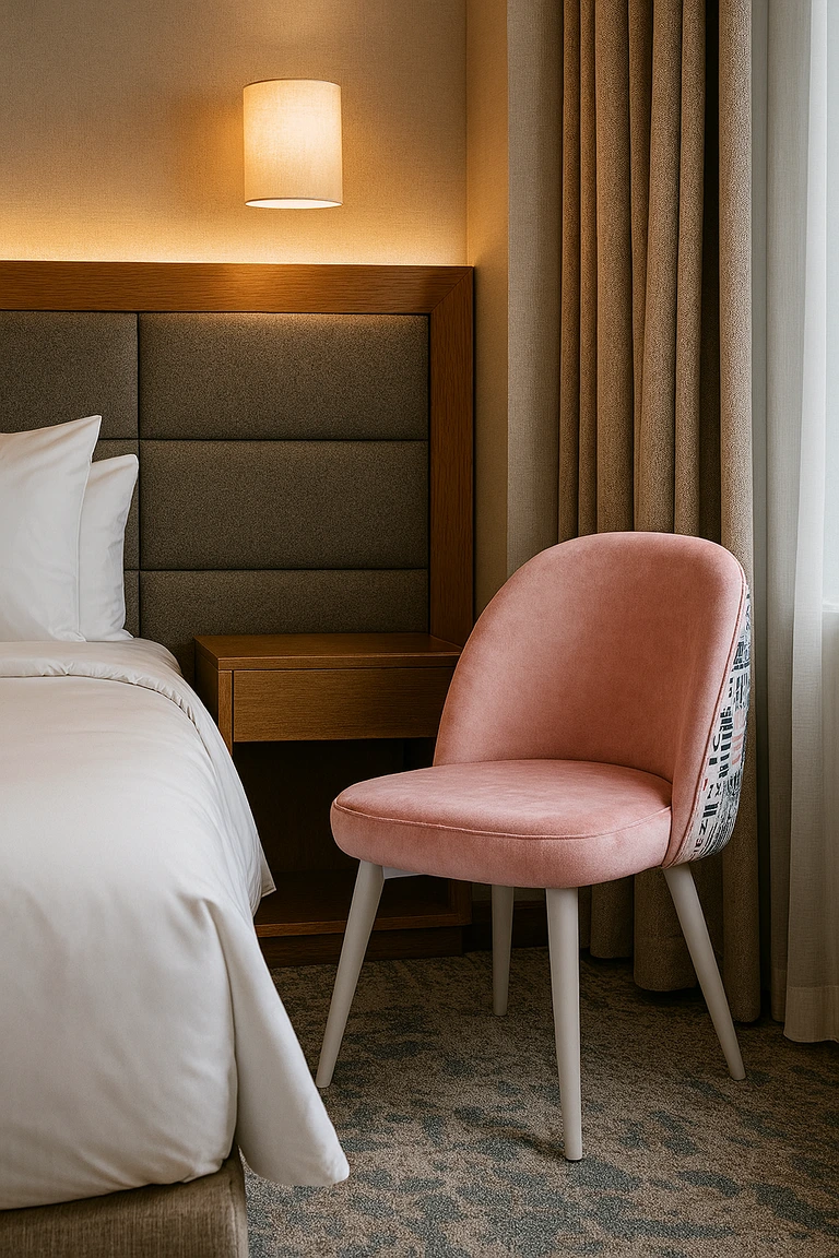 Silla para habitacion de hotel con tapizado personalizable
