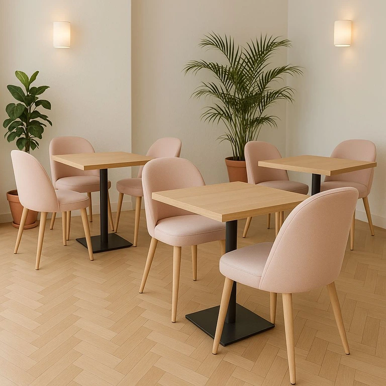 Sillas con tapizado personalizable y patas de madera de calidad